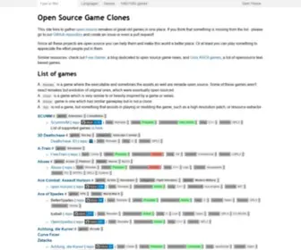 Osgameclones.com(Open Source Game Clones) Screenshot