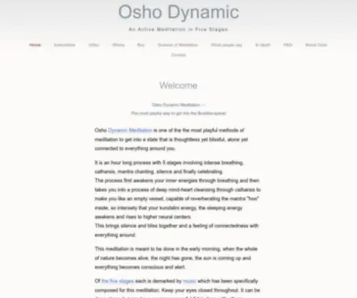 Oshodynamic.com(Osho Dynamic Meditation) Screenshot