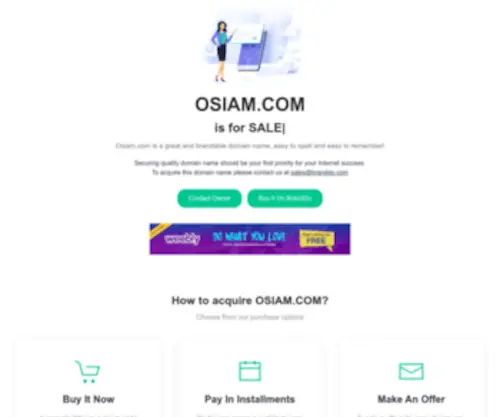 Osiam.com(Domain name for sale on BrandDo) Screenshot