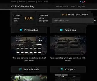 Osrscollectionlog.com(OSRS Collection Log) Screenshot