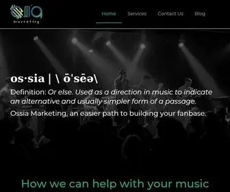 Ossiamarketing.com(Make Music Marketing easy. The digital landscape in the music industry) Screenshot