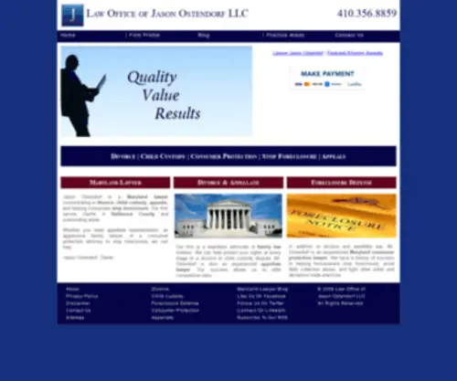 Ostendorflaw.com(Maryland Lawyer) Screenshot