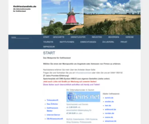 Ostfriesland-Auskunft.de(Ostfrieslandinfo) Screenshot