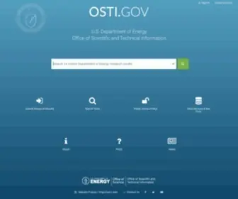 Osti.gov(Department of Energy Office of Scientific and Technical Information) Screenshot