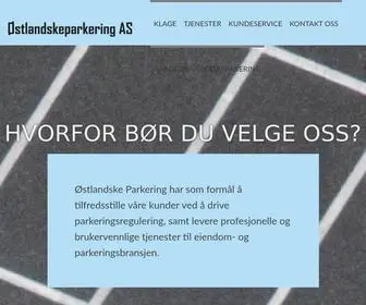 Ostlandskeparkering.no(ØSTLANDSKE) Screenshot