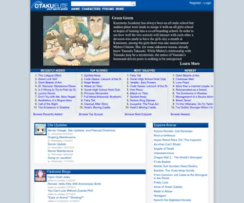 Otakuelite.com(Anime Database) Screenshot