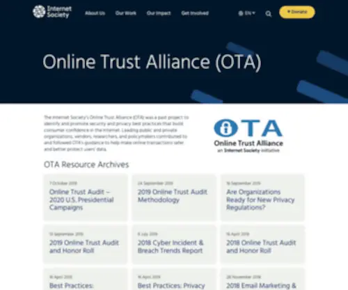 Otalliance.org(OTA’s mission) Screenshot