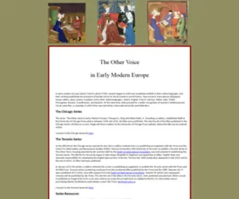 Othervoiceineme.com(The Other Voices in Early Modern Europe) Screenshot