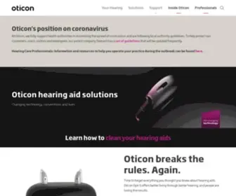 Oticon.ca(Oticon hearing aids) Screenshot