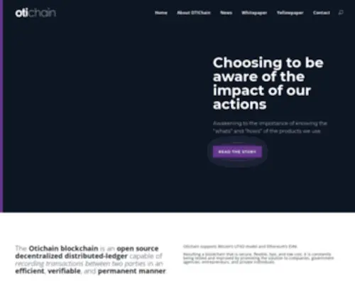 Otichain.com(The open and smart blockchain) Screenshot