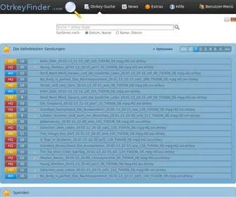 Otrkeyfinder.com(Deine Suchmaschine für *.otrkey) Screenshot