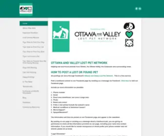 Ottawaandvalleylostpetnetwork.ca(Ottawa and Valley Lost Pet Network) Screenshot