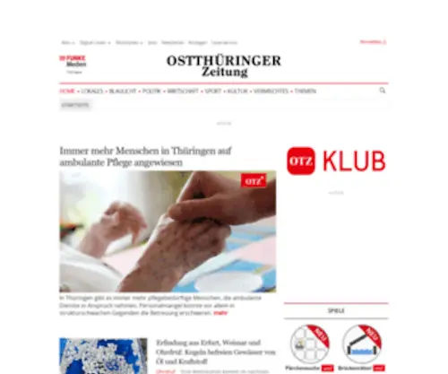 OTZ.de(Ostthüringer Zeitung) Screenshot