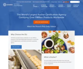Oukosher.org(OU Kosher Certification Agency) Screenshot