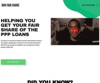 Ourfairshare.com(Get Your Share Of The SBA PPP Loans & Cares Act) Screenshot