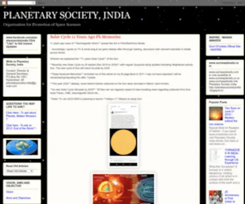 Ournewplanets.info(Planetary Society India) Screenshot
