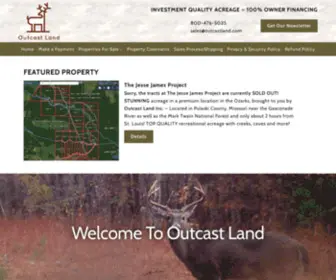 Outcastland.com(Owner Financed Land in Southwest Missouri) Screenshot