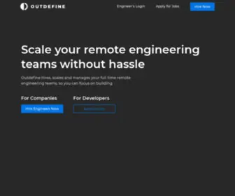 Outdefine.com(Scale your engineering team with remote developers) Screenshot