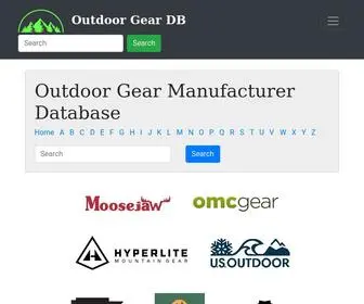 Outdoorgeardb.com(Outdoor Gear Database) Screenshot