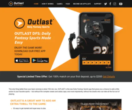 Outlastdfs.com(Daily Fantasy Sports App) Screenshot