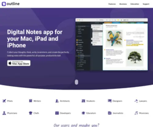 Outline.app(Digital Notes app for your Mac) Screenshot