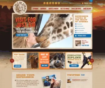 Outofafricapark.com(Wildlife Park in Arizona) Screenshot