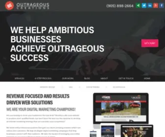 Outrageouscreations.com(Toronto's Top Web Design Company) Screenshot