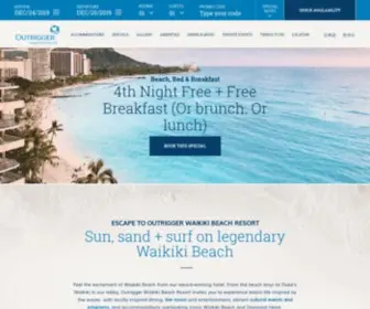Outriggerwaikikihotel.com(OUTRIGGER Waikiki Beach Resort on Oahu) Screenshot