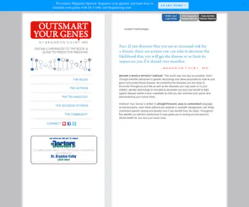 Outsmartyourgenes.com(Outsmart Your Genes l Brandon Colby l Predictive Medicine l Genetic Testing) Screenshot