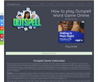 Outspell.net(Play Free Word Puzzle Spelling Game Online) Screenshot