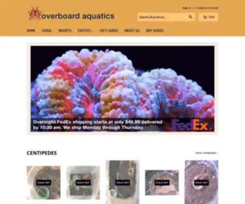 Overboardaquatics.com(Overboard Aquatics) Screenshot