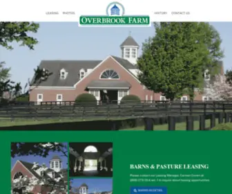 Overbrookfarm.com(Leasing Barns and Pasture Space to Equine Tenants) Screenshot