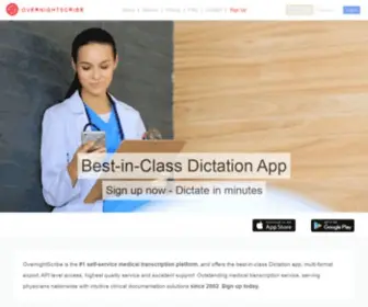 Overnightscribe.com(OVERNIGHTSCRIBE Medical Transcription Service) Screenshot