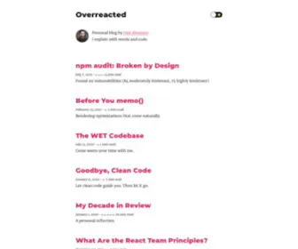 Overreacted.io(A blog by dan abramov) Screenshot
