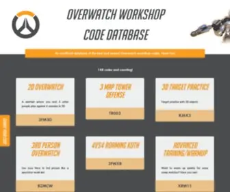 Overwatchworkshopcodes.cf(Overwatch Workshop Code Database) Screenshot