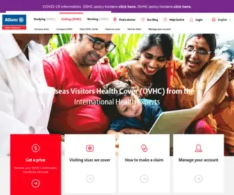 Ovhcallianzassistance.com.au(Allianz Global Assistance provides Overseas Visitors Health Insurance (OVHC)) Screenshot
