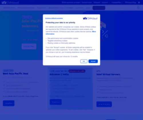 OVH.com(OVHcloud staat voor meer dan 80 open en reversibele diensten met de beste prijs) Screenshot
