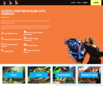 Owboost.com(Professional Overwatch 2 Boosting Services) Screenshot