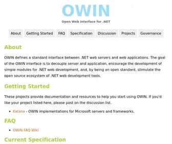 Owin.org(Open Web Interface for .NET) Screenshot