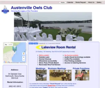 Owlsclub.ca(Austenville Owls Club located on Lake Banook) Screenshot