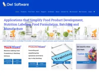 Owlsoft.com(Batching, Nutrition Labeling & Food Formulation) Screenshot