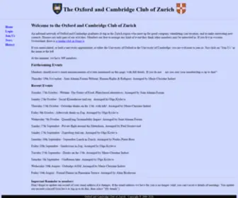 Oxbridgezurich.org(The Oxford and Cambridge Club of Zurich) Screenshot