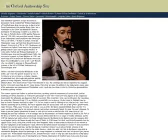 Oxford-Shakespeare.com(The Oxford Authorship Site) Screenshot
