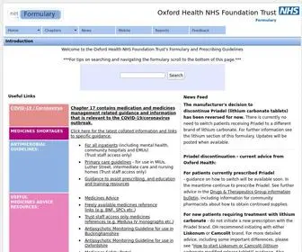 Oxfordhealthformulary.nhs.uk(Oxford) Screenshot