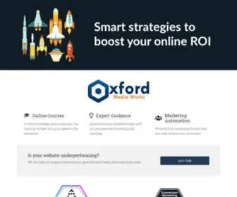 Oxfordmediaworks.com(Smart marketing strategies to boost your online ROI) Screenshot