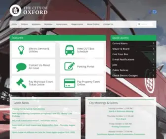 Oxfordms.net(Official web site for the City of Oxford Mississippi local government) Screenshot