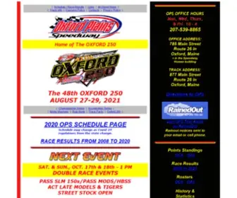 Oxfordplains.com(Oxford Plains Speedway) Screenshot
