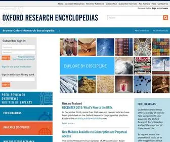 Oxfordre.com(Oxford Research Encyclopedias) Screenshot