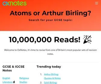 Oxnotes.com(OxNotes GCSE Revision) Screenshot