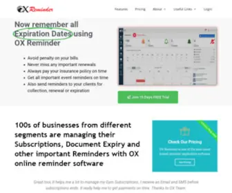 Oxreminder.com(Cloud Based Online Reminder Software) Screenshot